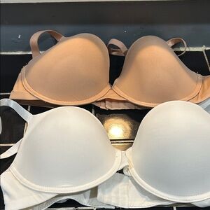 Essentials Seamless Bra Set - White and Tan